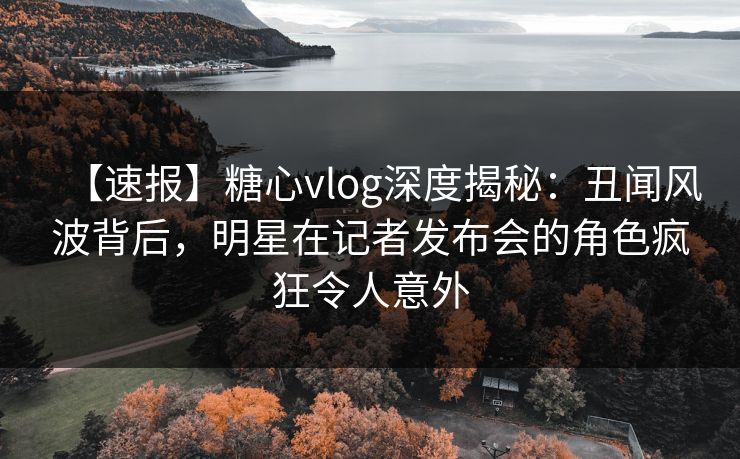 【速报】糖心vlog深度揭秘:丑闻风波背后,明星在记者发布会的角色疯狂令人意外 【速报】糖心vlog深度揭秘:丑闻风波背后,明星在记者发布会的角色疯狂令人意外