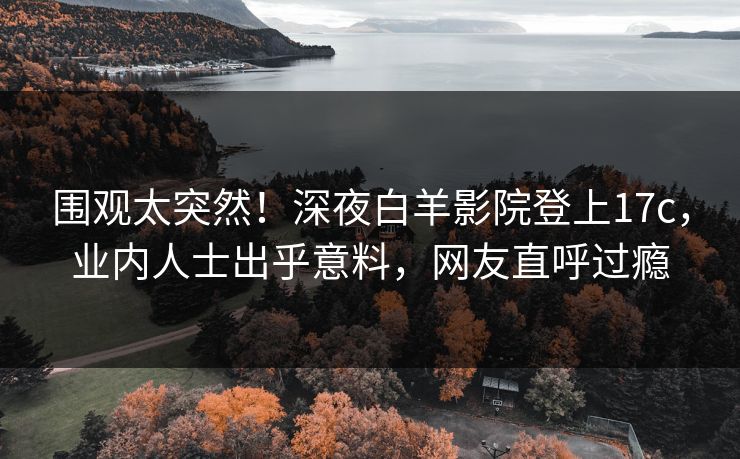 围观太突然！深夜白羊影院登上17c，业内人士出乎意料，网友直呼过瘾