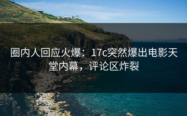 圈内人回应火爆：17c突然爆出电影天堂内幕，评论区炸裂
